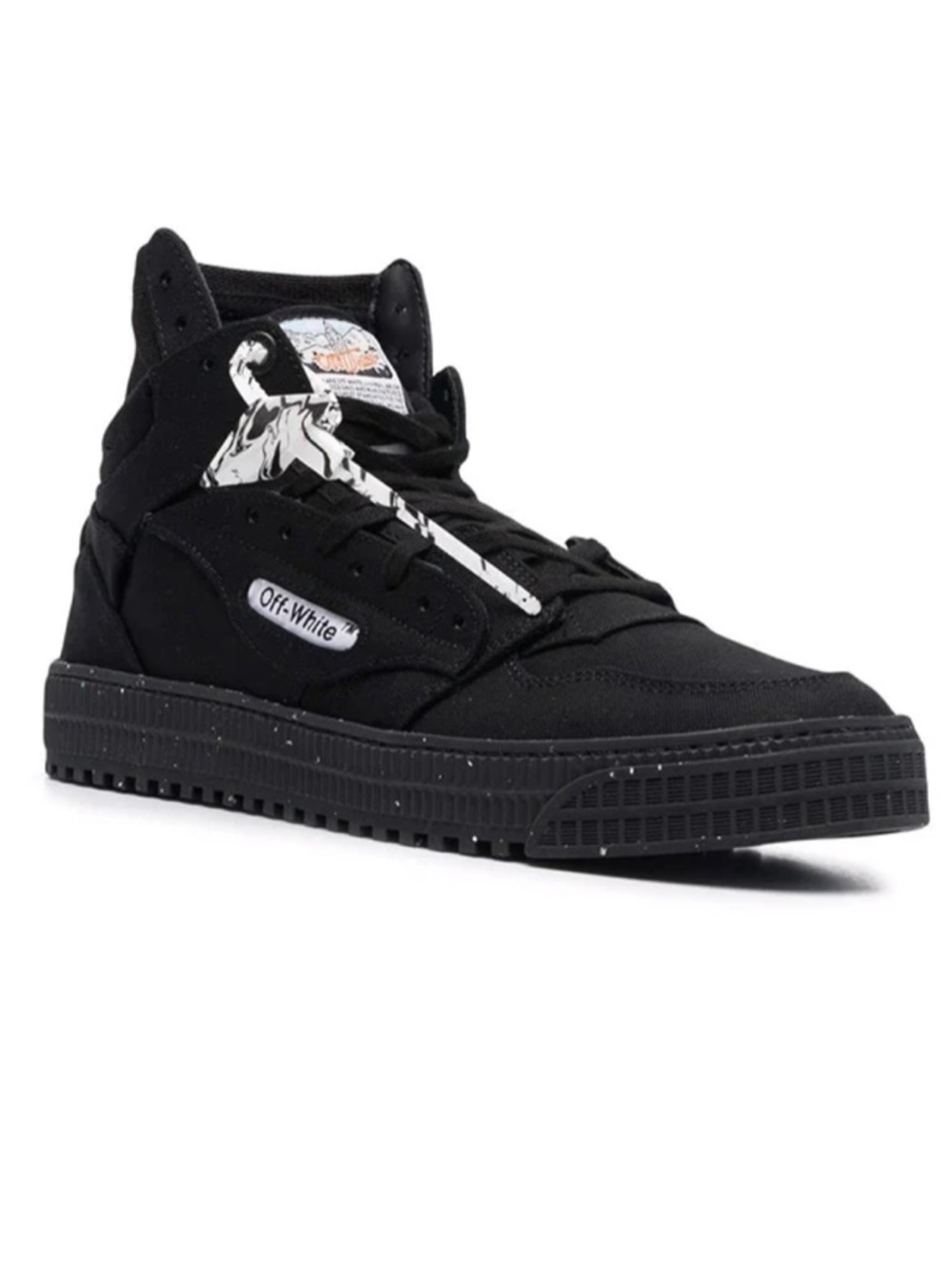 Off-White 3.0 OFF COURT Black High-Top Sneakers with White Arrow Logo